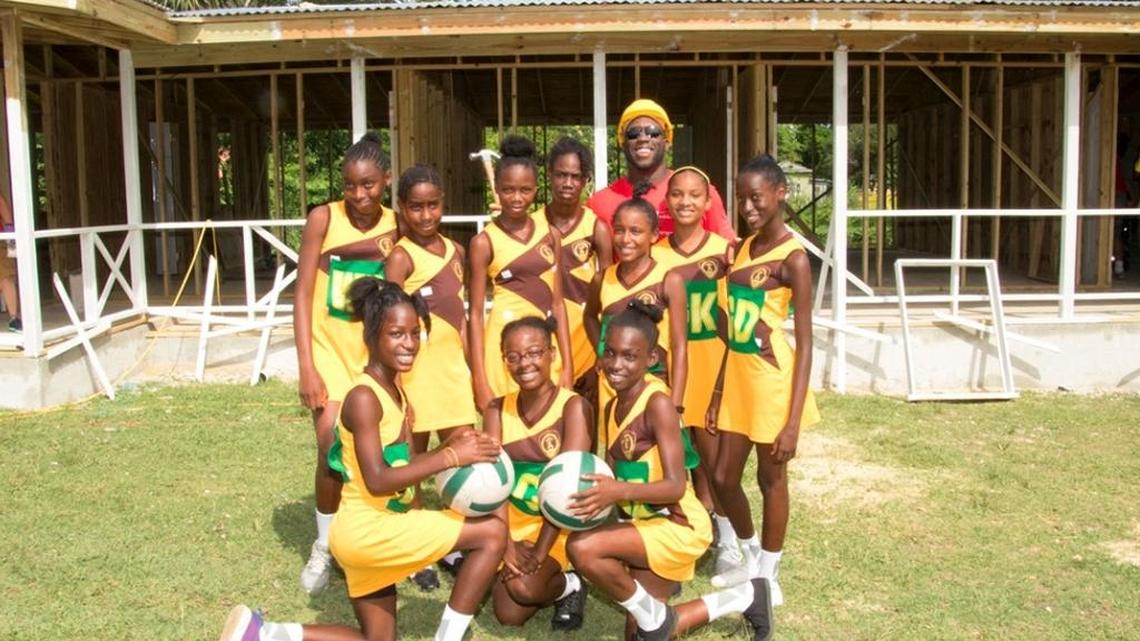 Every day, student athletes visited Stephen Tulloch’s Little London Infant School building site in Jamaica.