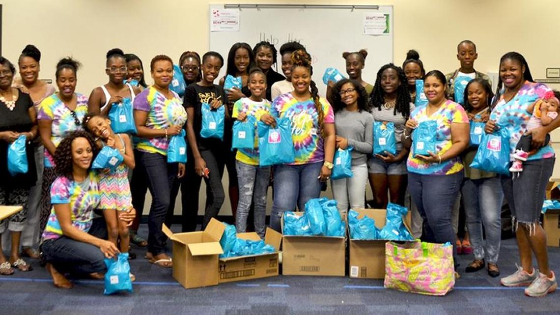 Ashley L. Eubanks founded The Beauty Initiative to help homeless women have the sanitary items they need each month. She and her volunteers packed 300 bags to donate.