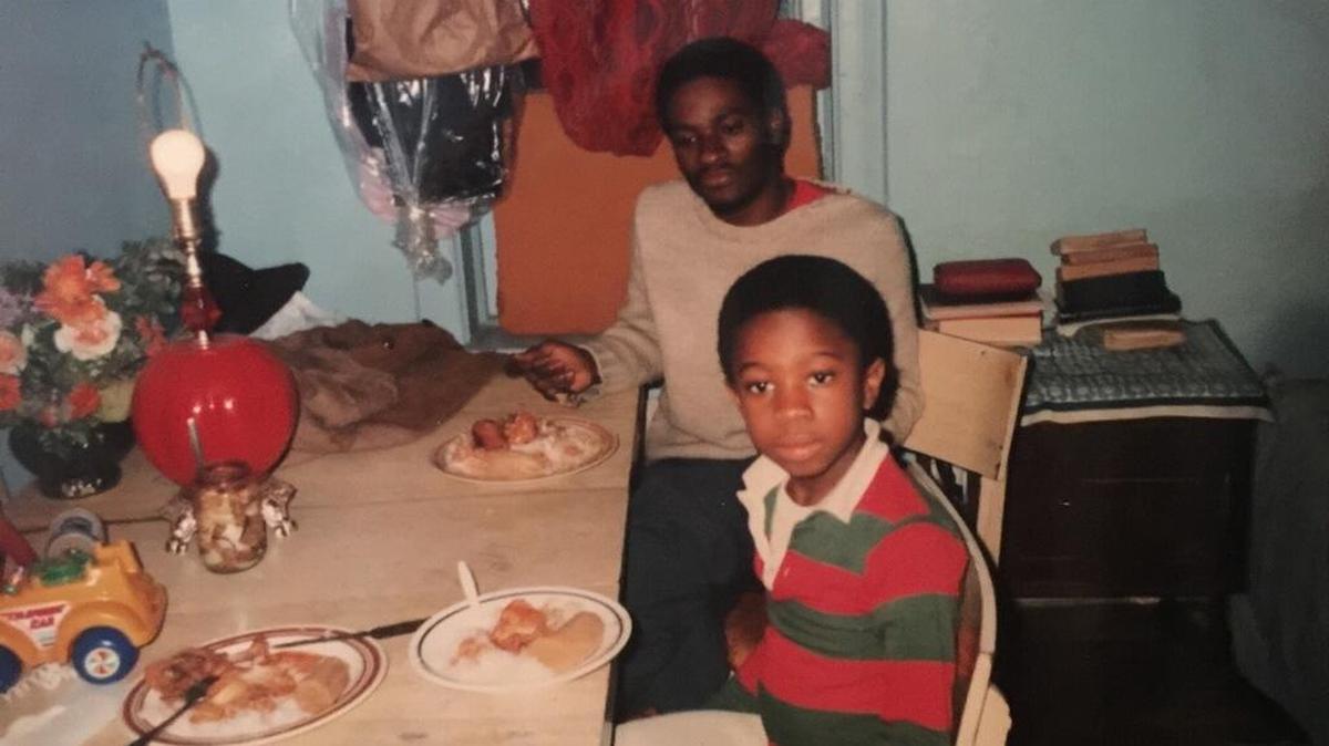 This is the only photo of Yanatha Desouvre with his guitarist uncle and godfather, Daniel Coulanges. Desourvre is trying to raise funds to remaster his godfather’s lost recordings.