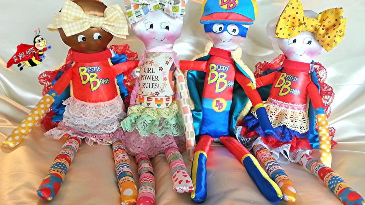 Bee Brave Buddies are bald superhero dolls that can help a child in treatment for cancer. Founder and designer Rosanna Bernstein can ship dolls anywhere to sick kids.