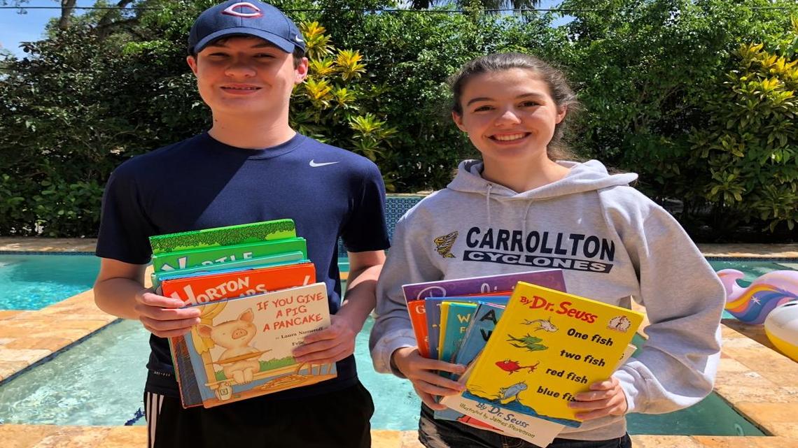 Siblings Andrew and Catherine Zurfluh share their love of reading with other children through Read to Learn Books for Free, a literacy initiative of Miami Book Fair in a partnership with The Children’s Trust.