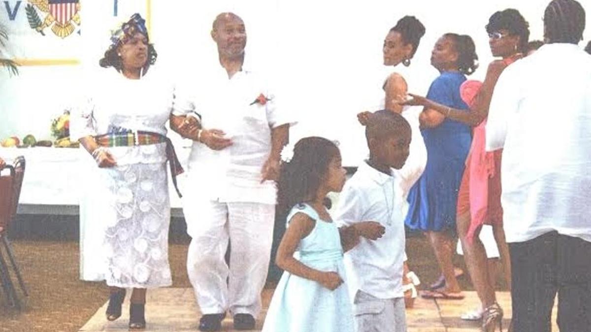 Marvin Ellis and Prudence Dance at the Ellis-Spencer family reunion August 2013 in Queens, N.Y. They are doing a traditional Virgin Islands African-French Creole dance.