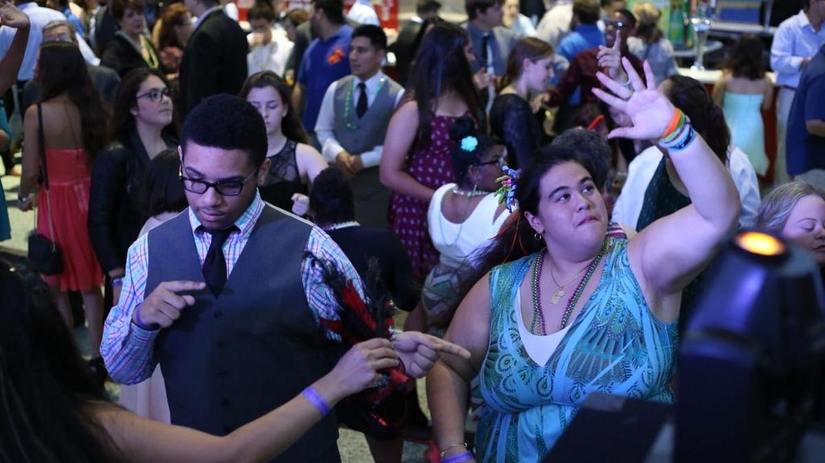 Students with intellectual and developmental disabilities paired up with their buddies to dance and celebrate the spirit of friendship and a successful school year.