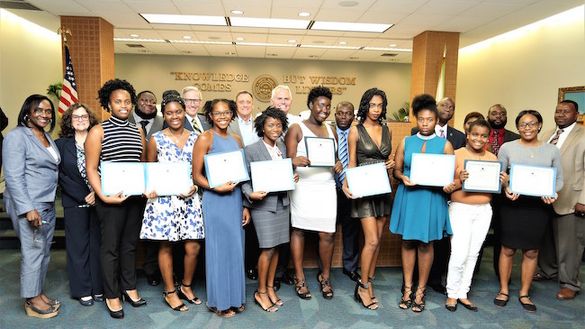 This year, 16 North Miami Senior High students were awarded $3,000 scholarship packages after meeting the required criteria.