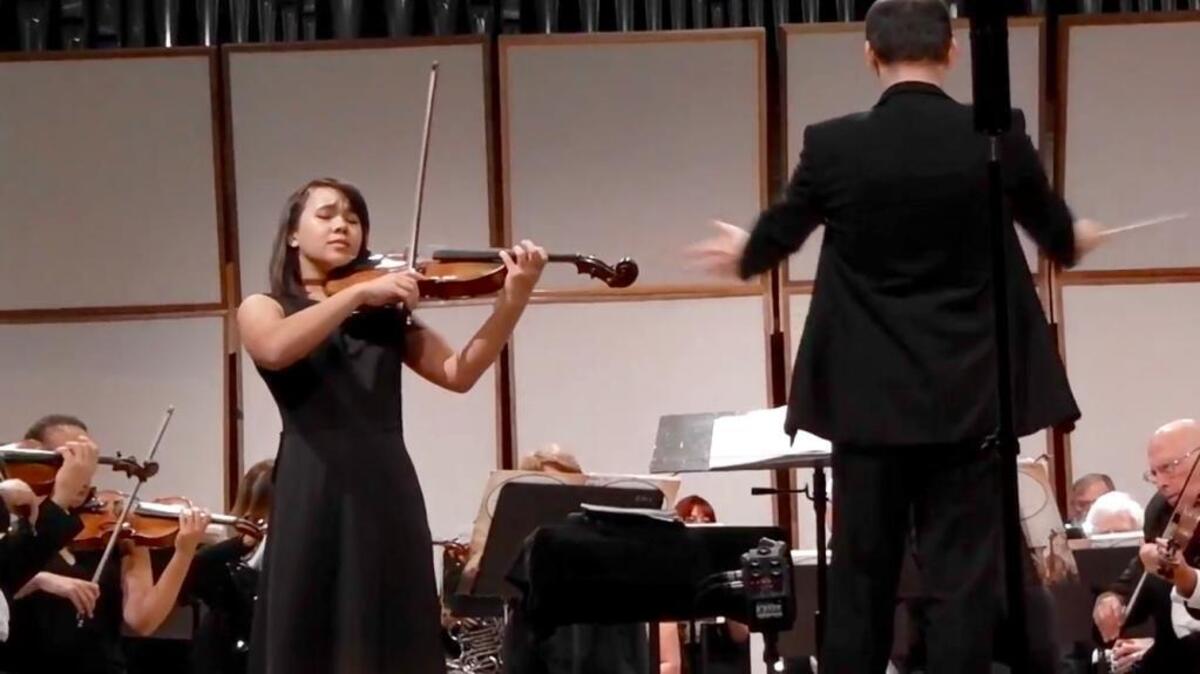 Laura Liu, 2017 winner of the annual Alhambra Orchestra concerto competition for middle and high school students in South Florida, performs with the group at the 2017 ‘South Florida's Got Talent’ concert.