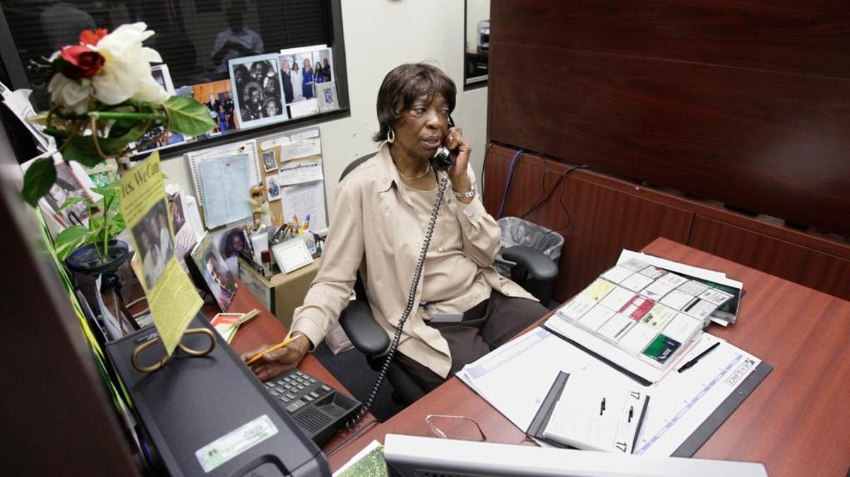 In 2008: Josie Poitier, an office manager for the city of Miami Police Department, worked there more than 40 years.