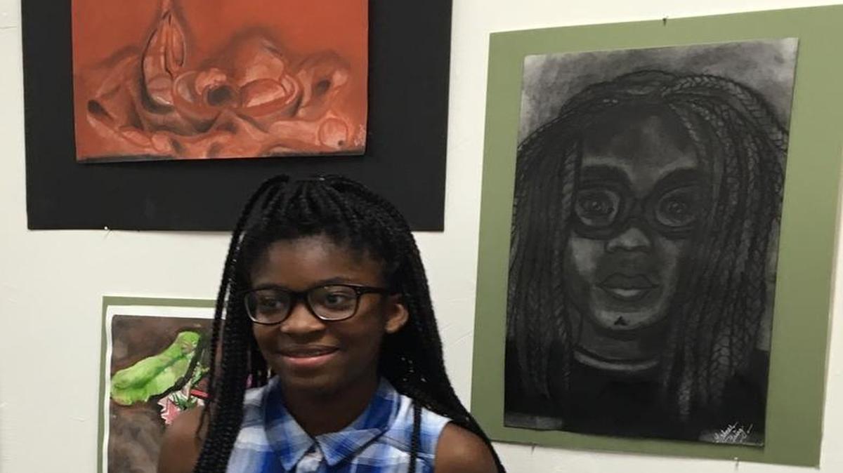 Yahnae Laing, 12, had the opportunity to share her creations through the Arts for Learning’s Lewis Arts Studio summer camp art show.