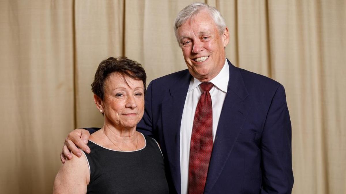 Graciela Batista Nearing, class of 1967, and her husband, Michael Nearing, at the reunion banquet on June 3 at Saint Mary's College in Notre Dame, Indiana.