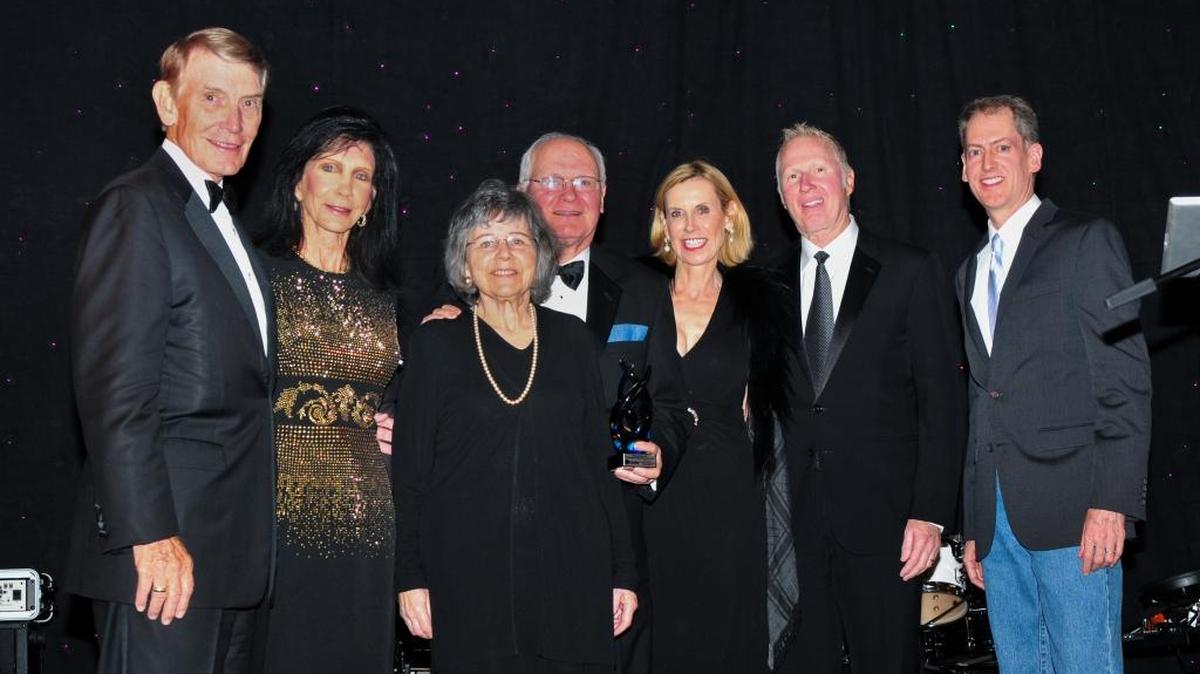 Dan and Trish Bell, Roberta and David Lawrence Jr., Nancy and Jon Batchelor, and Brent McLaughlin help raise funds at the 14th annual Black Tie & Blue Jeans Benefit Dinner and Auction hosted by Branches to provide life-changing opportunities for low-income children, youth and families.