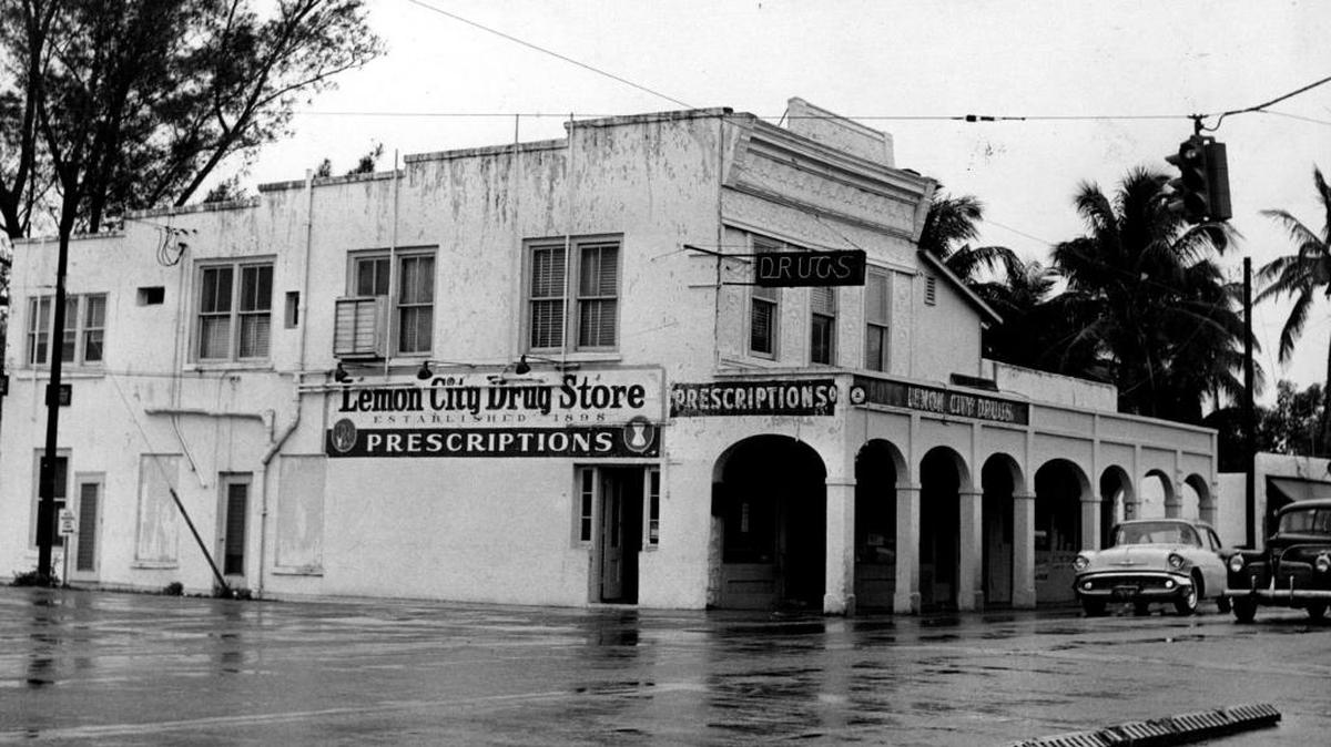 Lemon City Drug Store at 6045 NE Second Ave., Miami, was founded in 1898. This photo was taken in 1958.