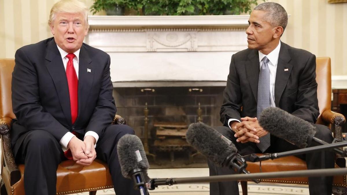 President Barack Obama meets with President-elect Donald Trump in the Oval Office of the White House in Washington, Thursday, Nov. 10, 2016.