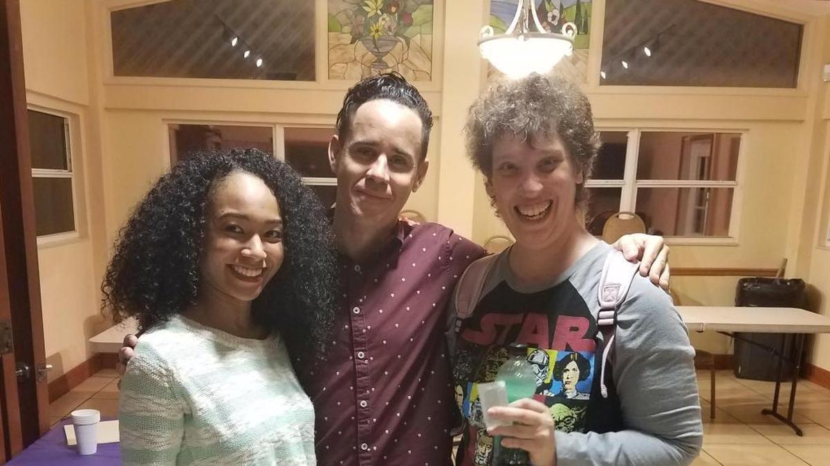 Alexis Greenberg, right, is just one success story at the Friendship Circle of Miami. Learning new skills and how to make friends helped her become a volunteer with teenage participants in the young adult program. Two teen volunteer friends are Rosie Tiza, left, and Mychal Laracuenti, center.