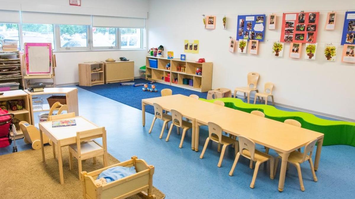An early-childhood education classroom for ages 18 months to 2 years old is one of the additions made possible by an expansion of Temple Judea’s education center.