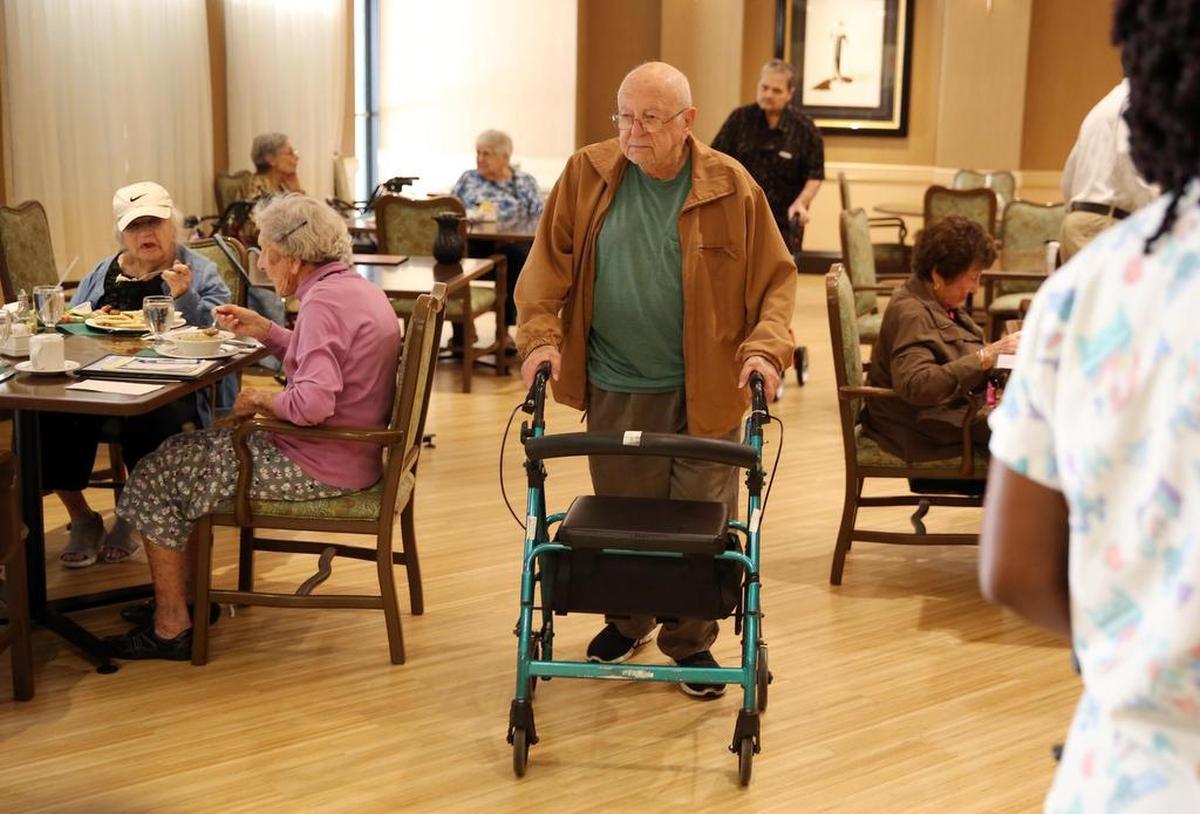 Elderly residents at Miami Jewish Health Systems in Miami, before Hurricane Irma hit South Florida in this September 2017 file photo. 