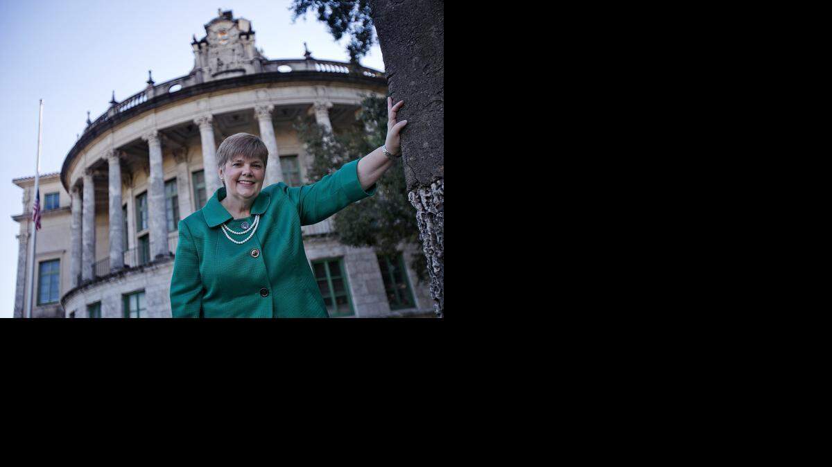 
Coral Gables’ pick for city manager, Cathy Swanson-Rivenbark, outside its City Hall.
