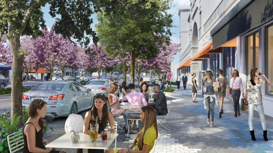 A rendering of the Miracle Mile streetscape project in Coral Gables.