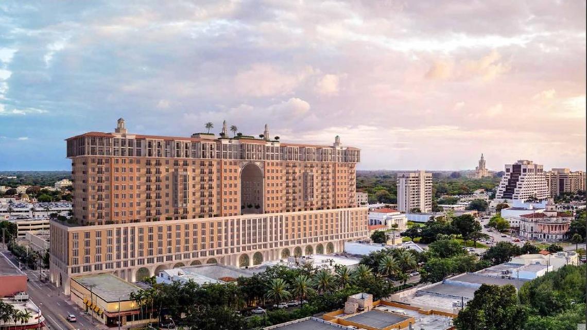 Rendering of Coral Gables City Center’s proposed renovation of the parking garages at 245 and 345 Andalusia Ave.