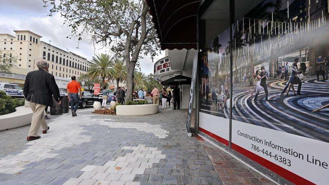 Photo of Coral Gables celebrating the completion of two blocks of the Miracle Mile streetscape project on Friday, May 19, 2017.