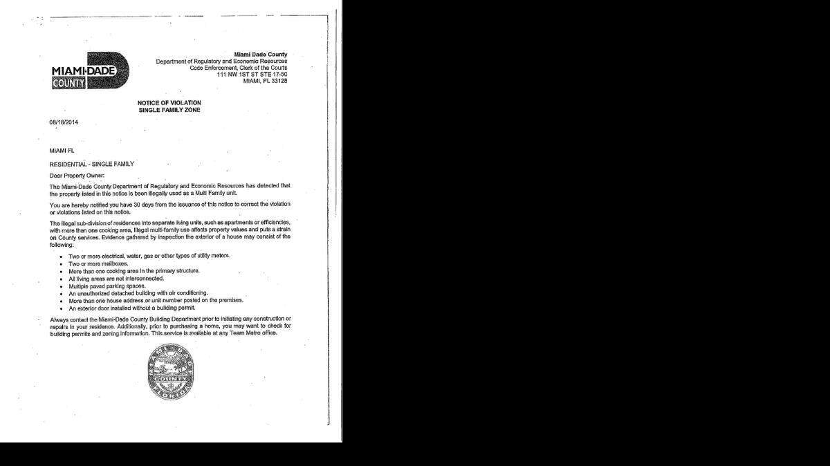 
This is one of two letters Miami-Dade police say scammers have mailed county residents. The letters are fraudulent.
