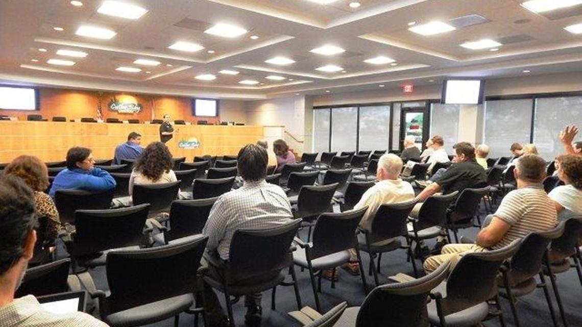 Cutler Bay residents attend Open Mic Night on April 27 at Town Hall.