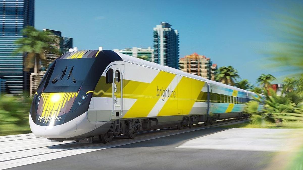 An artist’s rendering of a Brightline Train from All Aboard Florida.