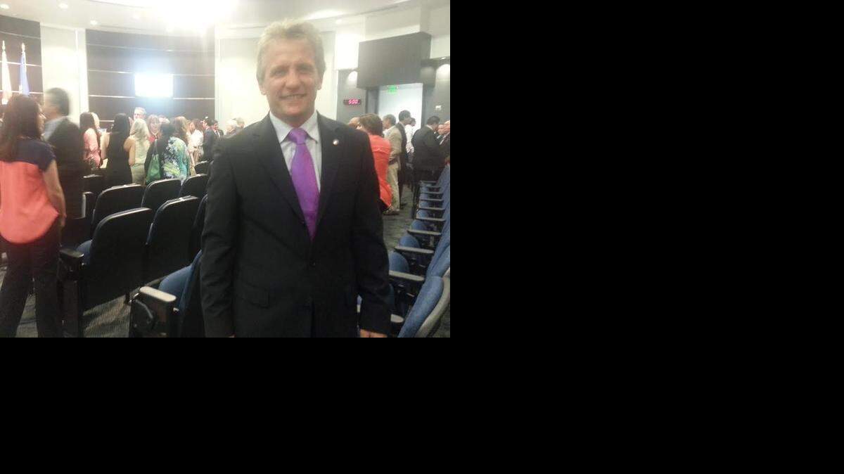 
Mayor Luigi Boria after his state of the city address.
