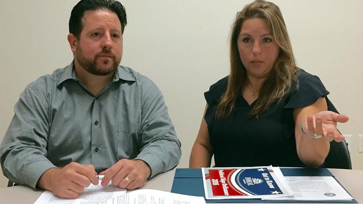 Claudia Mariaca, a candidate for the Doral City Council, and her husband Carlos Mariaca, complained that a city inspector showed up at Carlos Mariaca’s business after an anonymous tip was called in to the city.