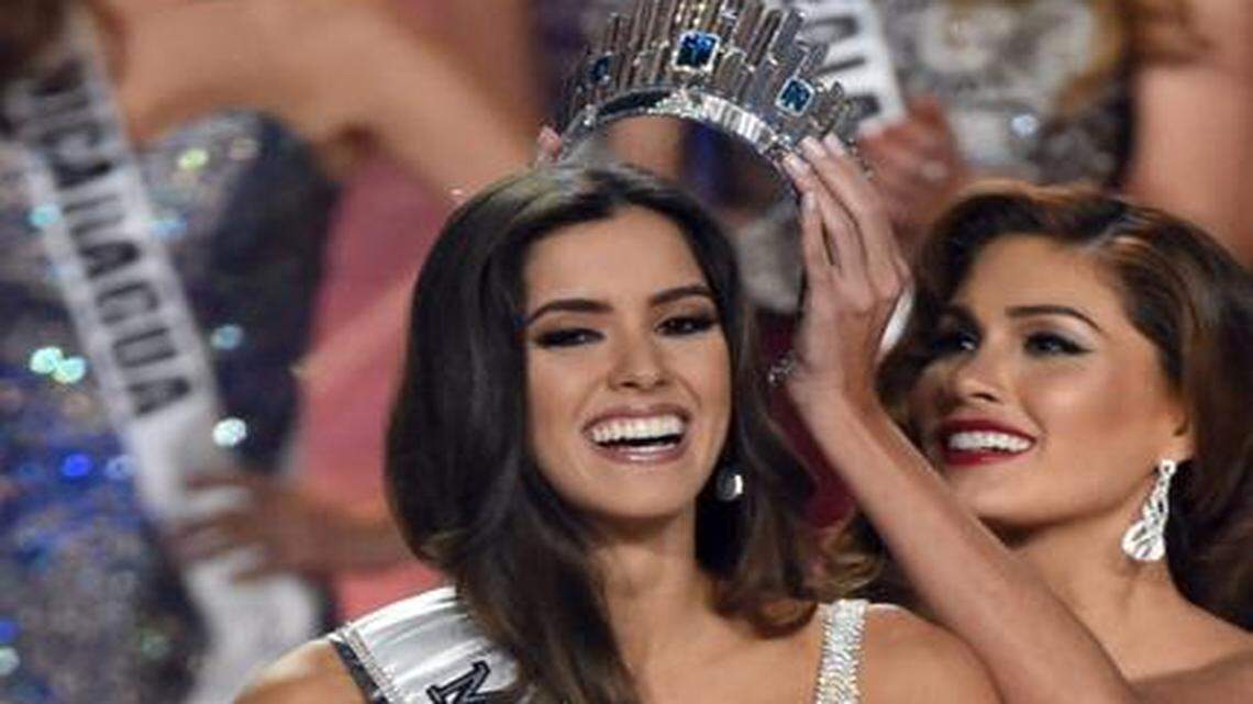 
Miss Colombia Paulina Vega spent her first day as Miss Universe giving interviews, while her country celebrated. 


