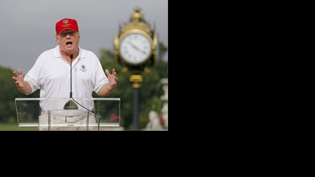 
Donald Trump holds a press conference for the opening of his newly renovated golf course at Trump National Doral Miami on Monday, Jan. 12, 2015.
