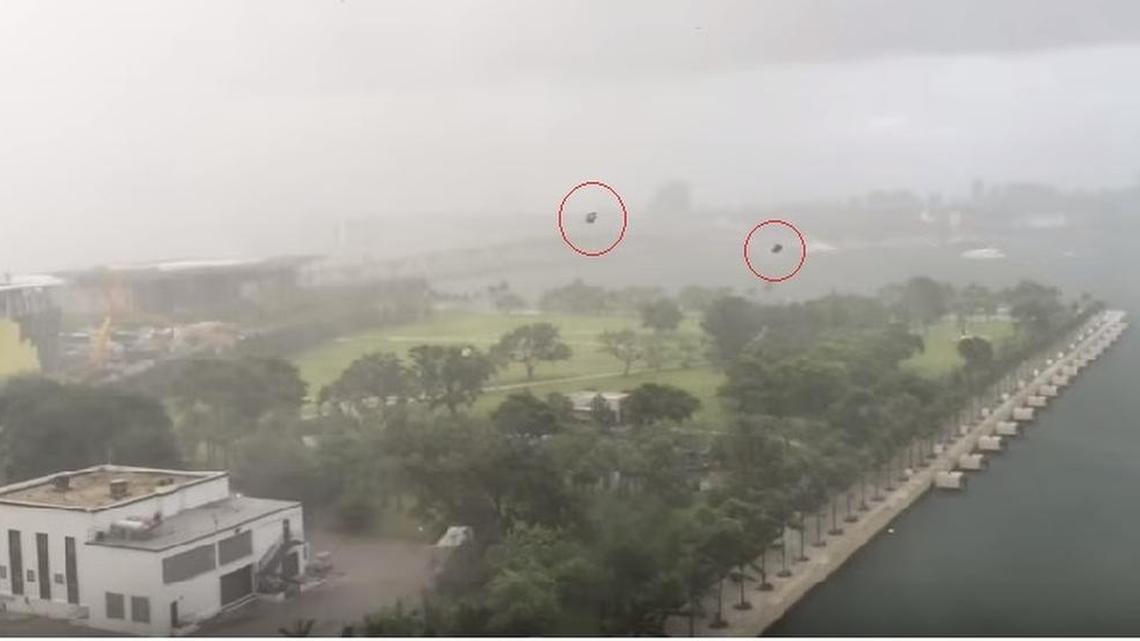 A YouTube video shows patio furniture flying off condo balconies.