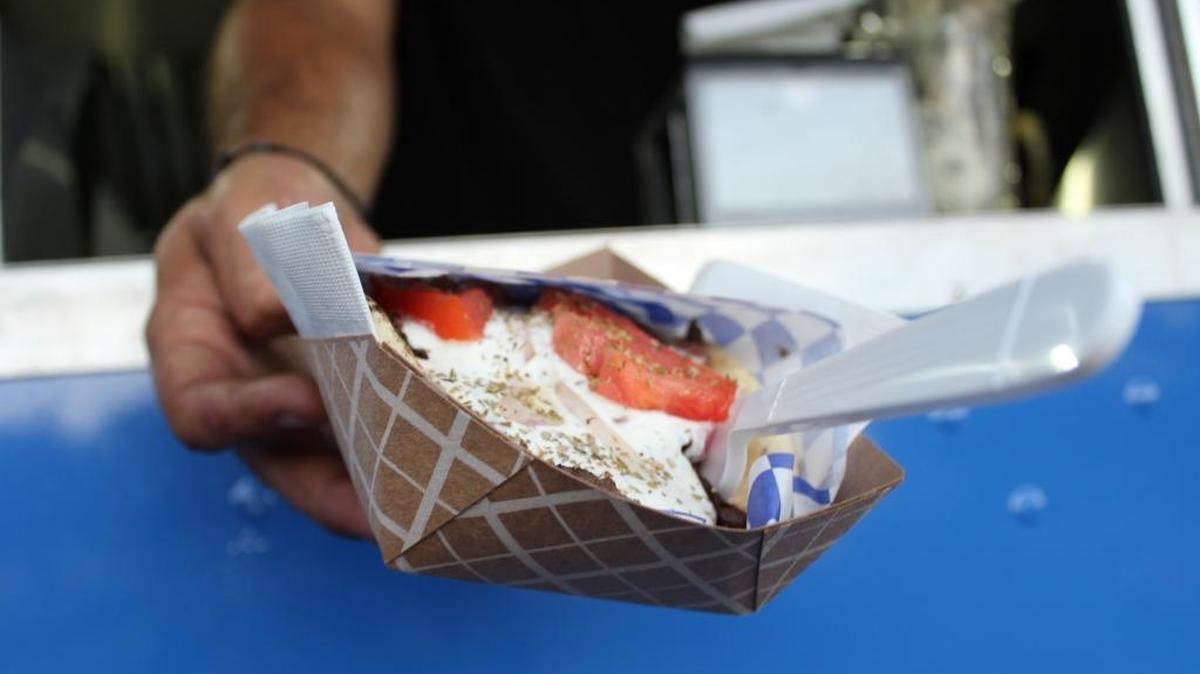 A lamb gyro from The Original Greek made with non-processed lamb.
