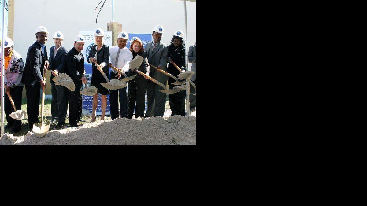 

First step: Community leaders on Wednesday break ground for the new community center in Overtown at the site of the historic Ebenezer Methodist Church. The former church will be transformed into a three-level, multipurpose hub.

