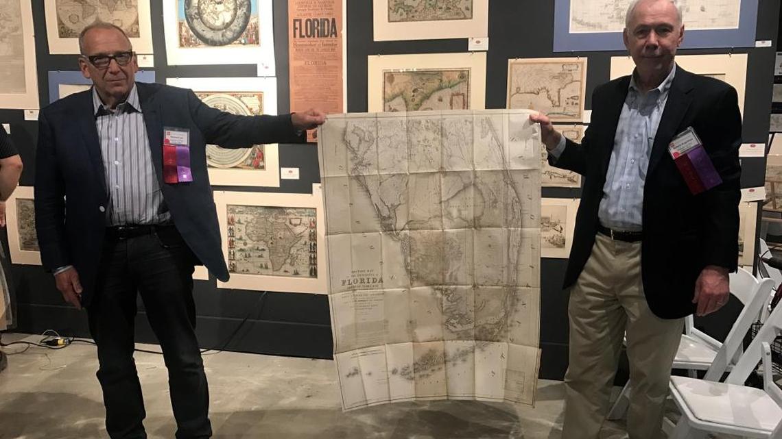 Richard Lan and Robert Augustyn, owners of Martayan Lan Fine Antique Maps, own a map that is especially significant to South Florida residents: the first detailed map of South Florida, which dates back to 1856.
