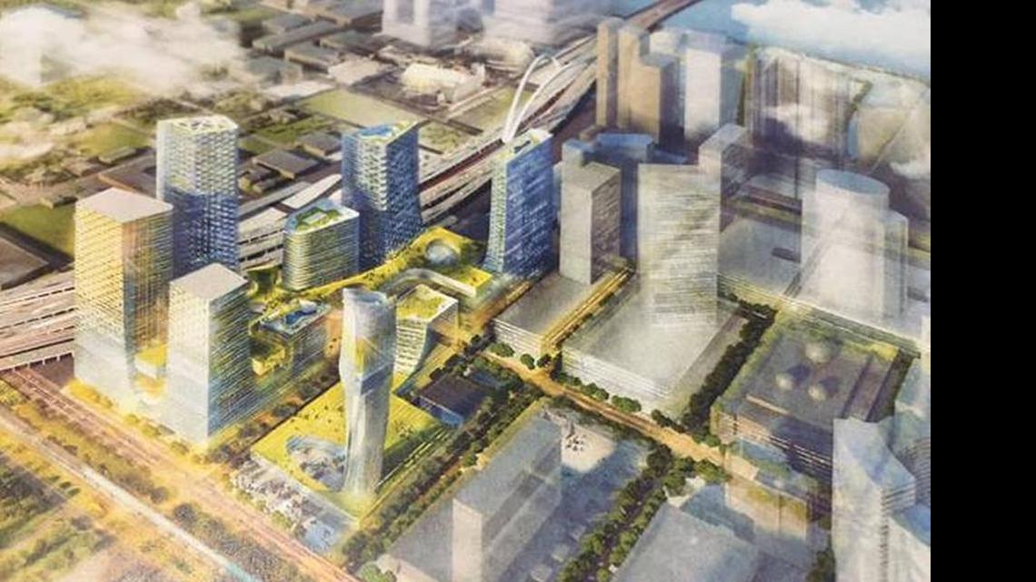 
A rendering of the Miami Innovation District, four blocks tucked between Northwest First Avenue and Interstate 395.
