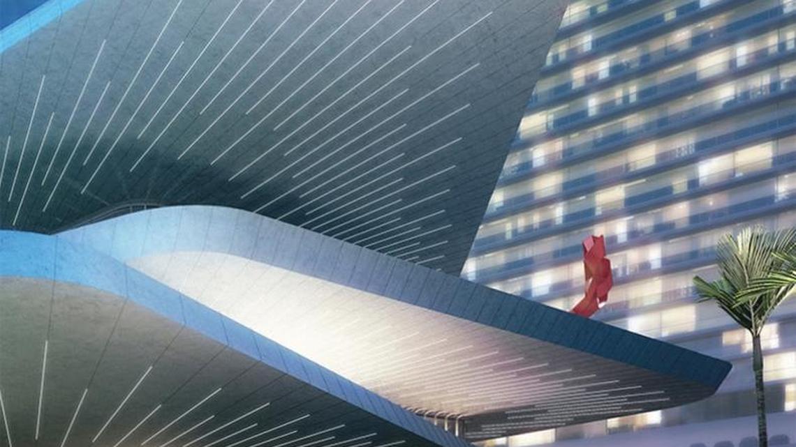 A rendering of the Latin American Art Museum proposed by Gary Nader. Nader wants to build the museum on a parking lot owned by Miami Dade College’s Wolfson campus.