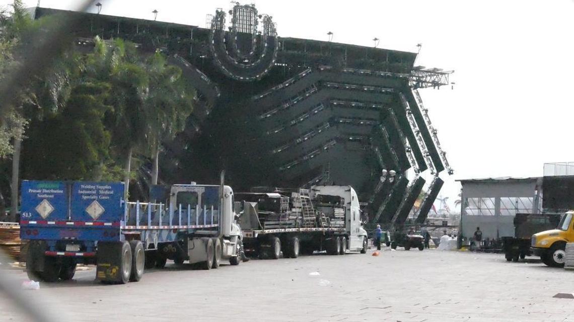 Cleanup is underway at the Ultra Festival in downtown Miami as arrests reports are released Monday March 21, 2016.