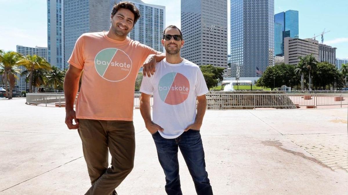 
Marcos Macias, left, and his brother, Alex, founded Bay Skate Miami.

