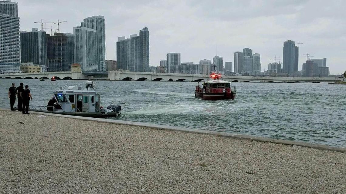 Rescue workers pulled a man from a SUV in Biscayne Bay after authorities said the man intentionally drove the car into the water off the MacArthur Causeway near Jungle Island.