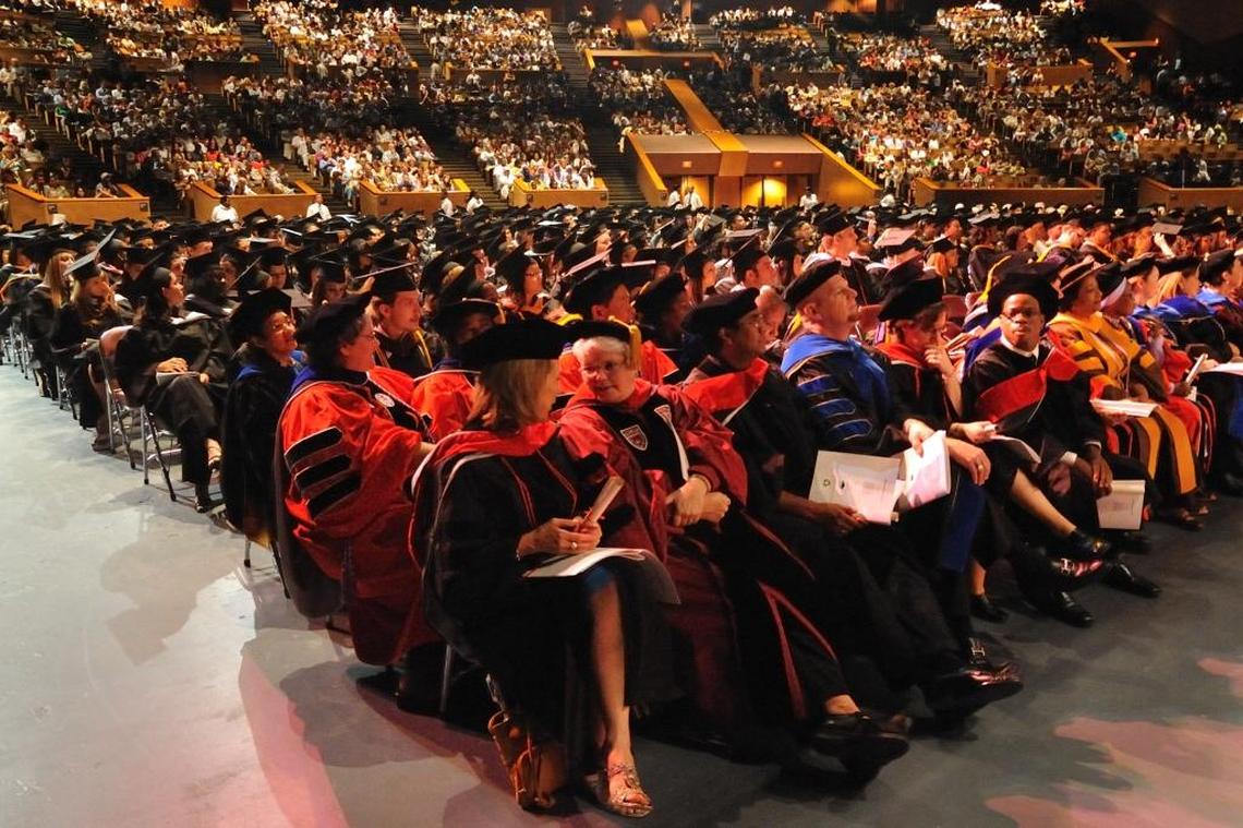 A Barry University commencement ceremony in the James L. Knight Center.