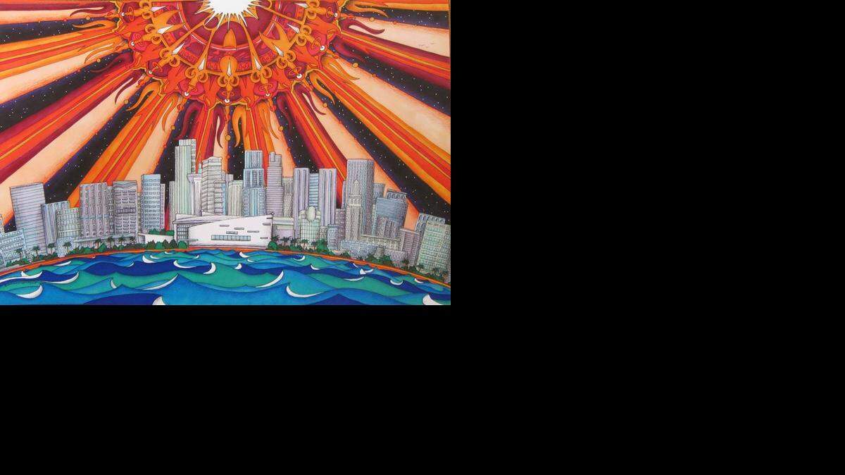 
Ryan Kerrigan’s Miami landscape print. This is part of an edition of 100 posters and 15 prints.
