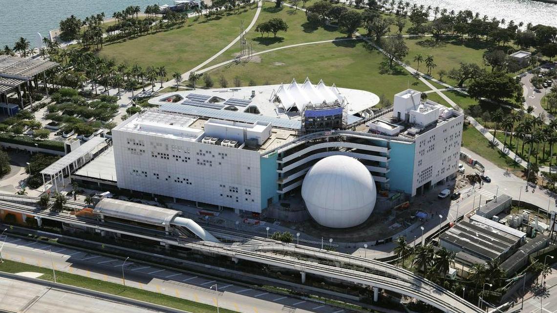 An aerial view of Miami’s Museum Park, now renamed Maurice A. Ferre Park.