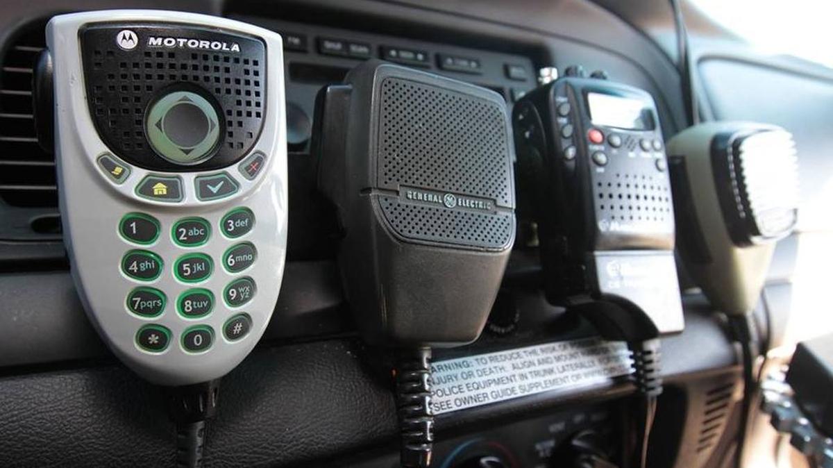 Motorola equipment in a patrol car.