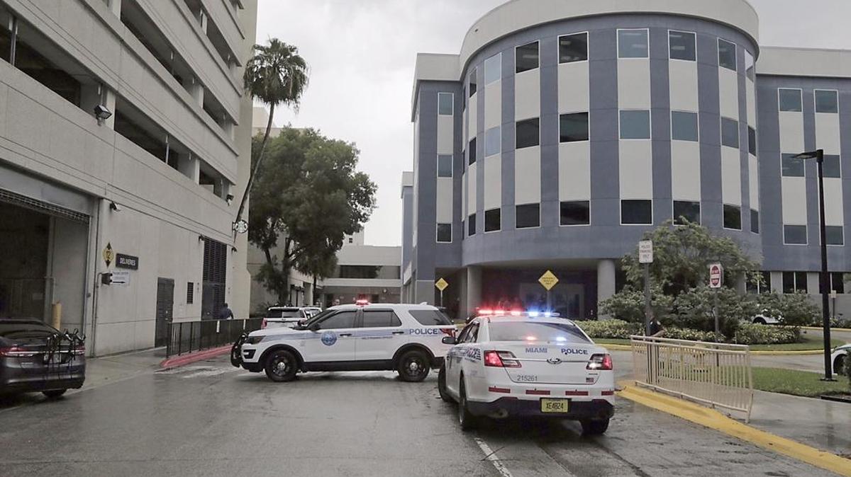 The scene at Ryder Trauma Center, where ill pre-trial detention center four inmates were transported on Tuesday, August 1, 2017 in Miami.
