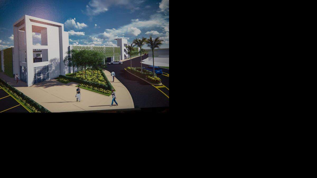 
A rendition of the future Joseph Caleb Center parking garage.
