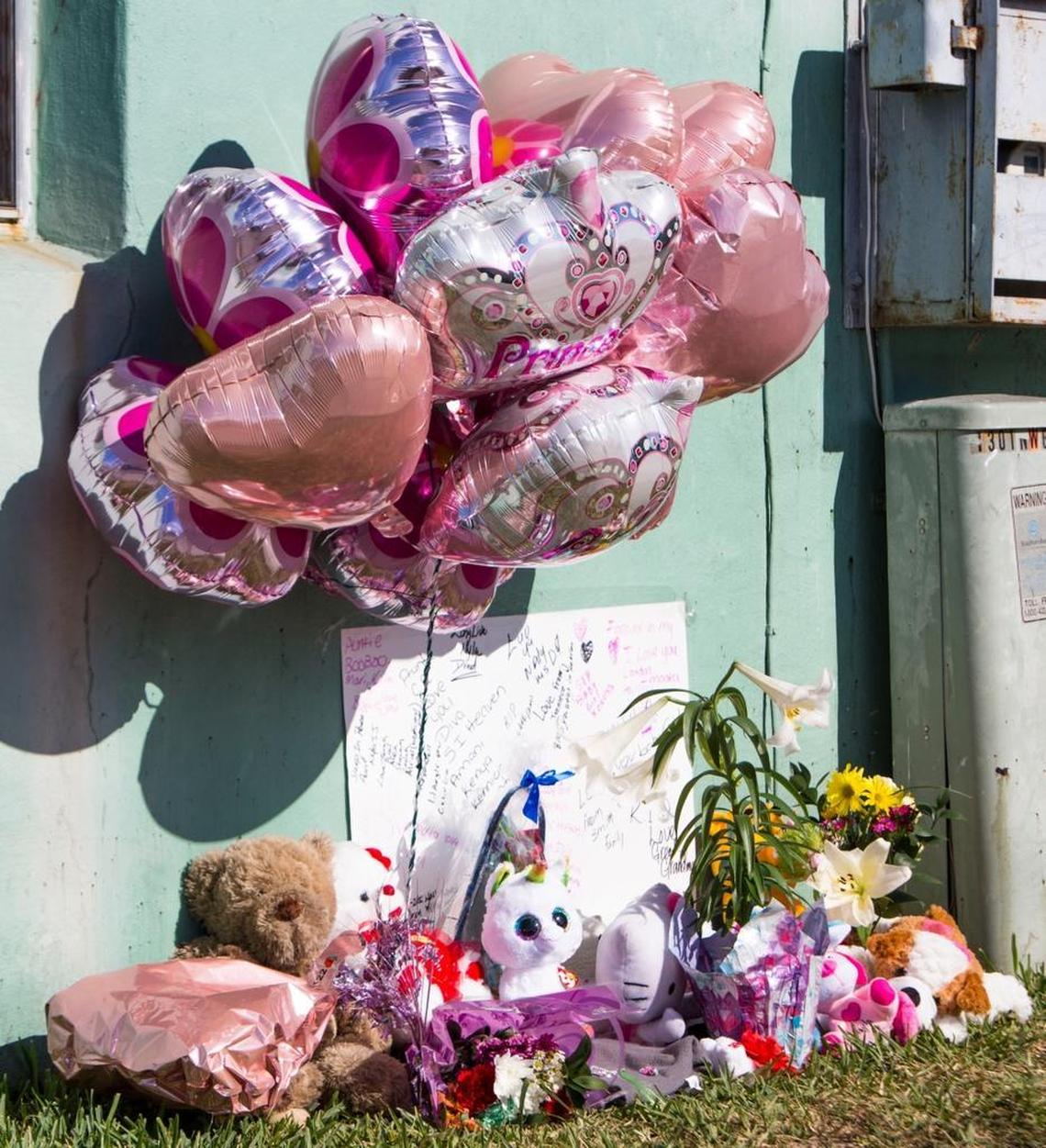 A memorial in honor of Nyla Jones, 4, continued to grow Sunday, April 1, 2018. Nyla was shot and killed March 31, 2018, in Liberty City.