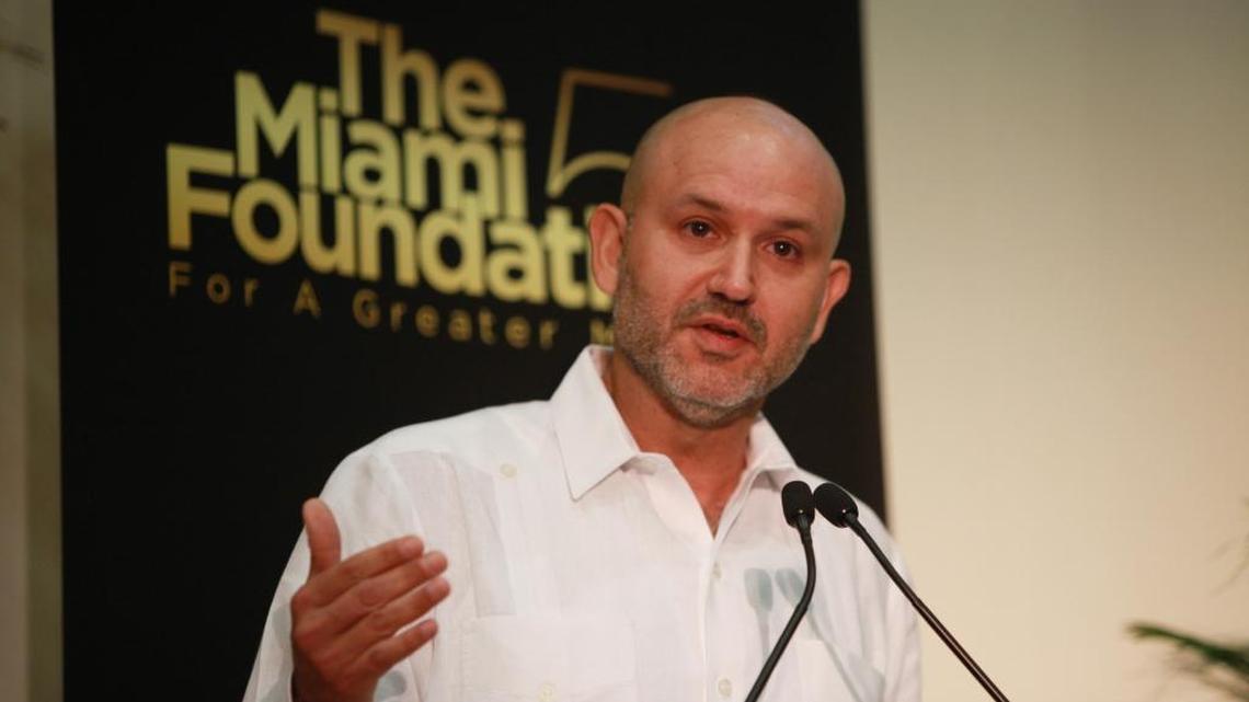 Javier Alberto Soto, president and CEO of the Miami Foundation, speaks Friday during an event about inclusivity in Miami.