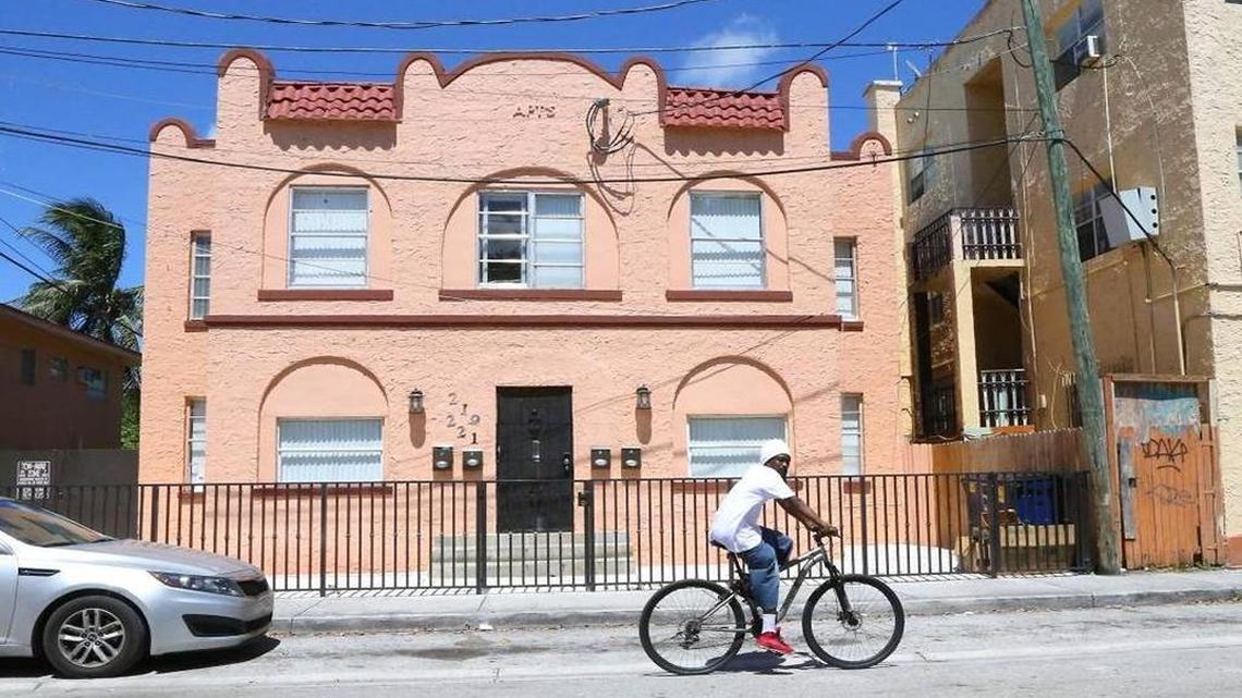 A view in 2015 of an early 20th Century apartment building in a historic district in Little Havana.