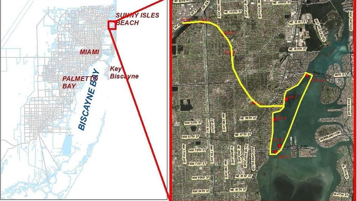 A sewer spill at 840 NW 155th Ln. sent waste into the Biscayne Canal, which then flowed into the Intracoastal. The Florida Department of Health issued an advisory to stay out of the water.