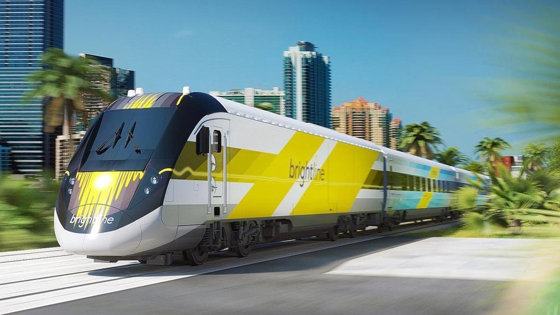 An artist’s rendering of a Brightline train from All Aboard Florida