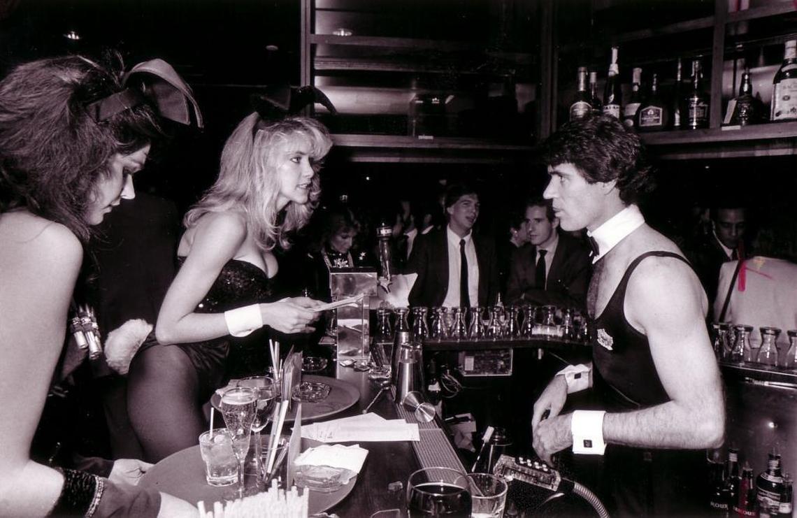 "Harvey Rabbit" and Richard Barbour and assorted Bunnies at the Miami Playboy Club in 1971.